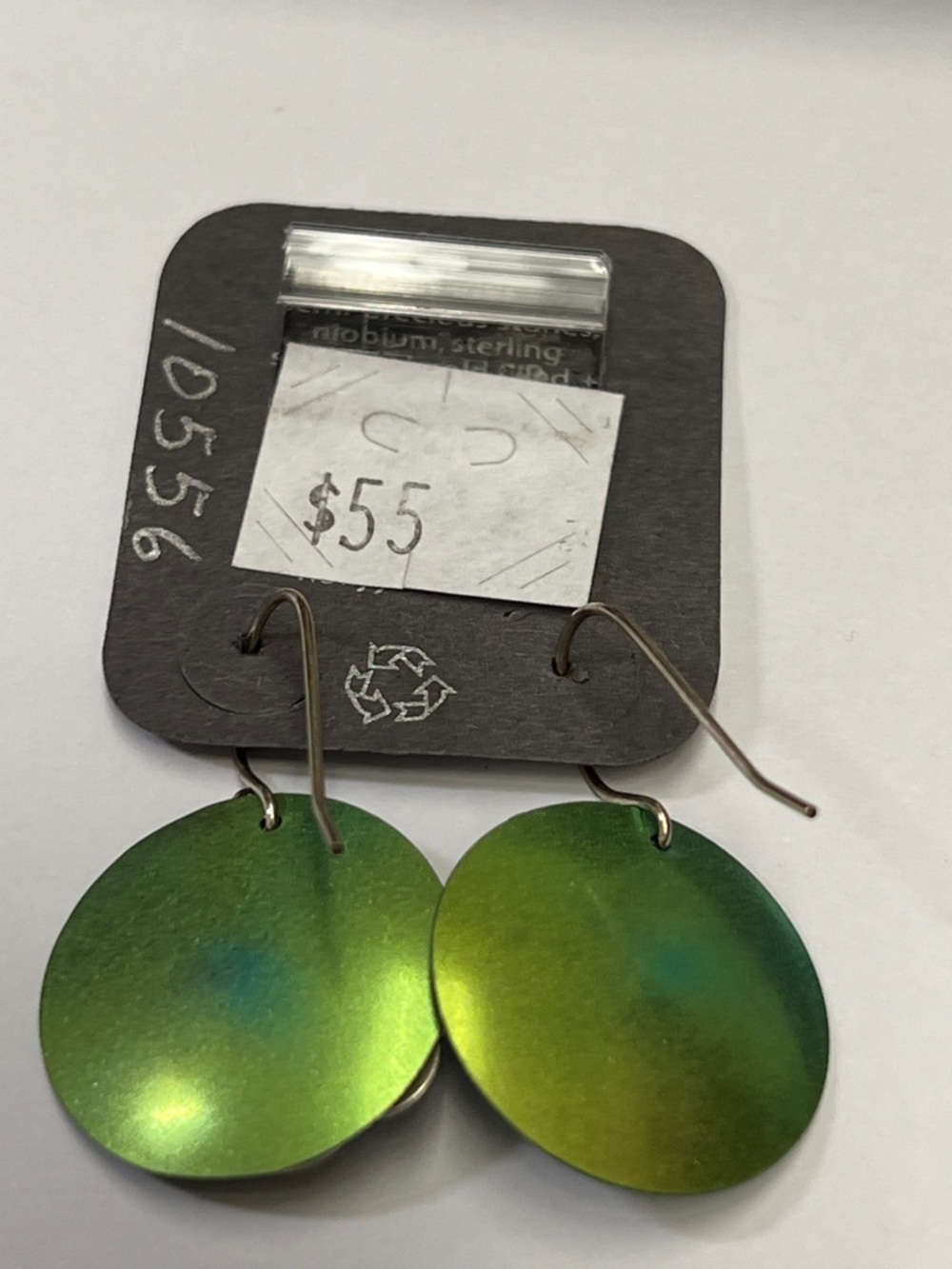 Holly Yashi Green Iridescent Floral Drop Earrings - Picture 4 of 5